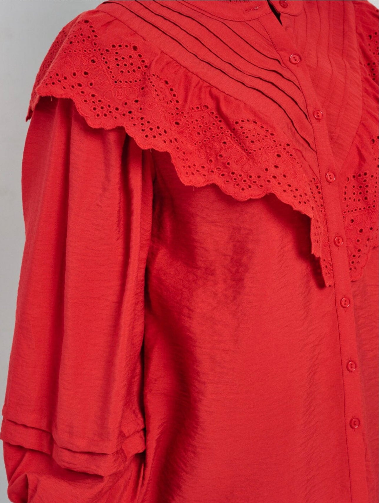 RUFFLE RED BLOUSE
