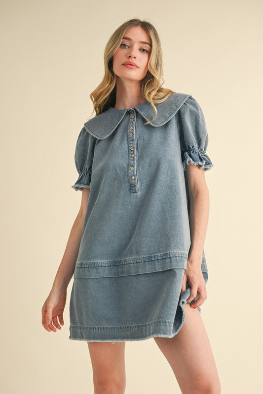Denim mini dress