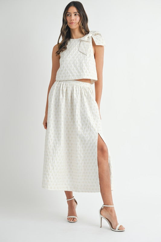 Polka dot skirt and top set