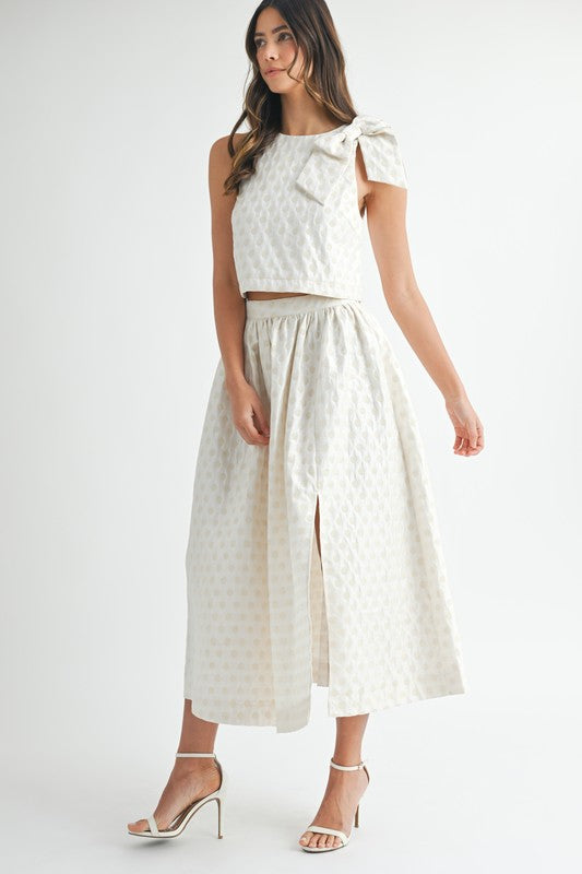 Polka dot skirt and top set