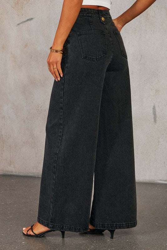Black denim set