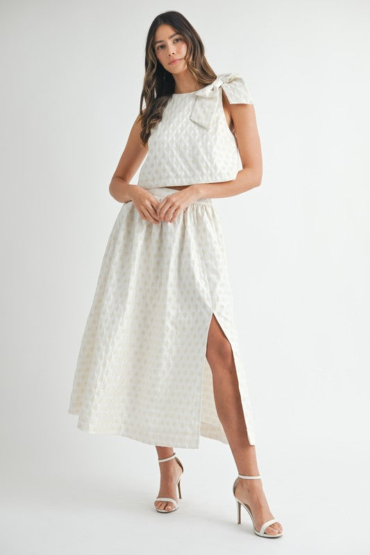 Polka dot skirt and top set