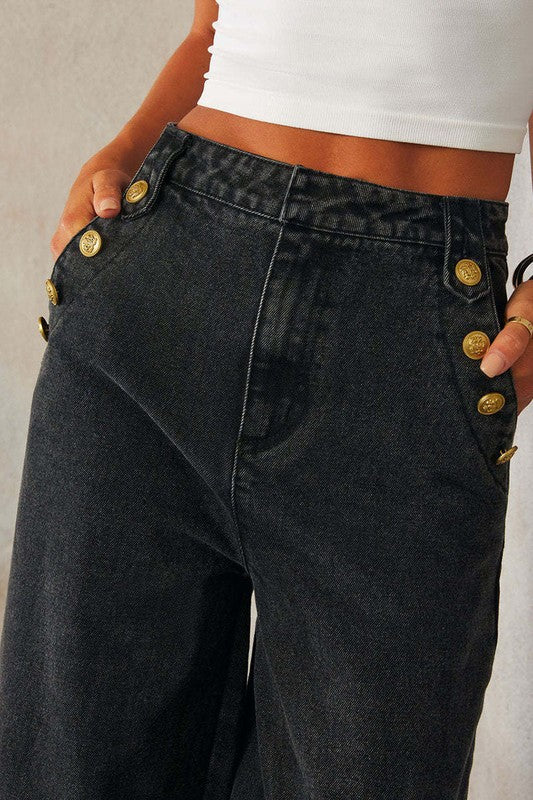 Black denim set
