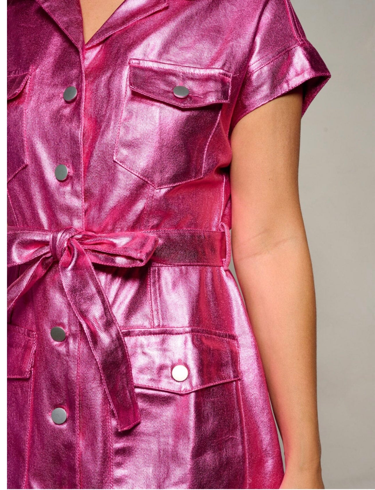 Metallic pink dress