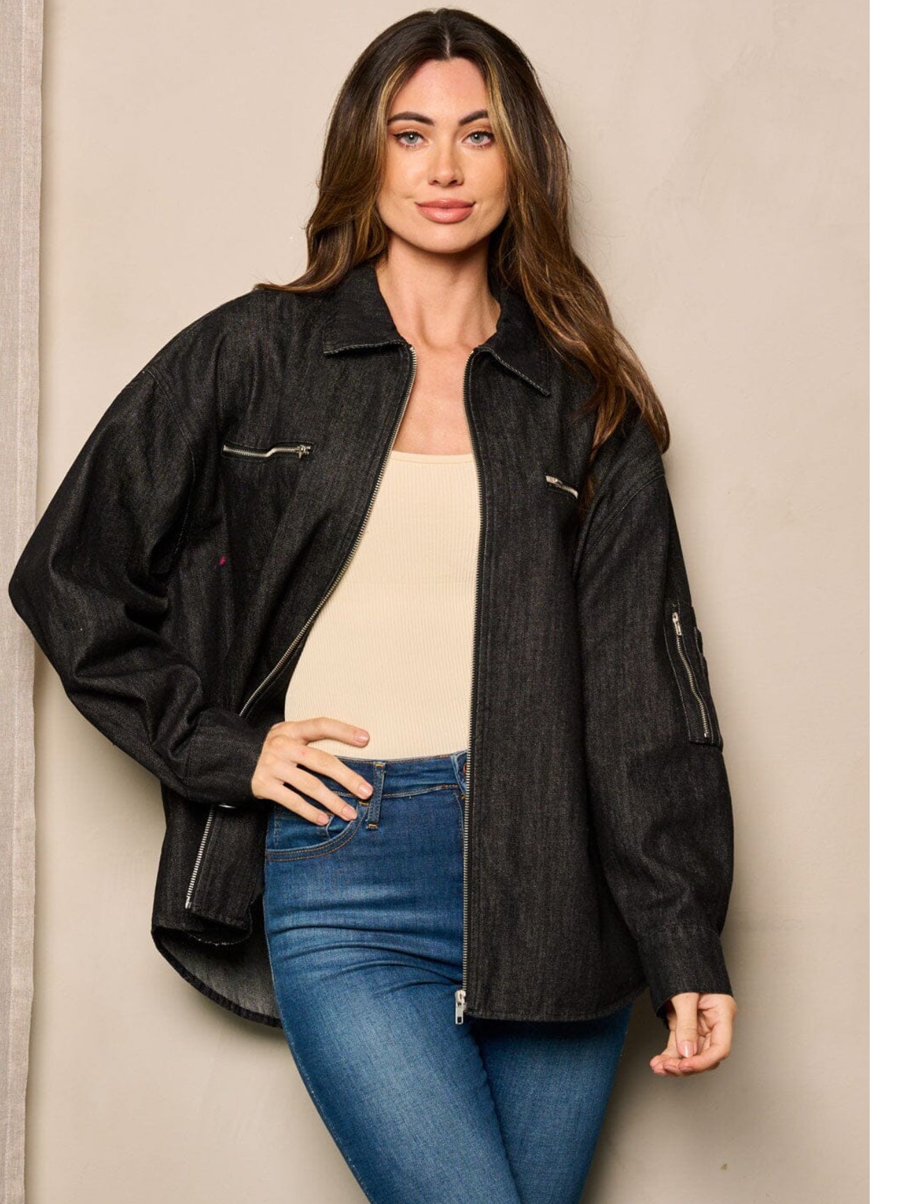 BLACK DENIM JACKET