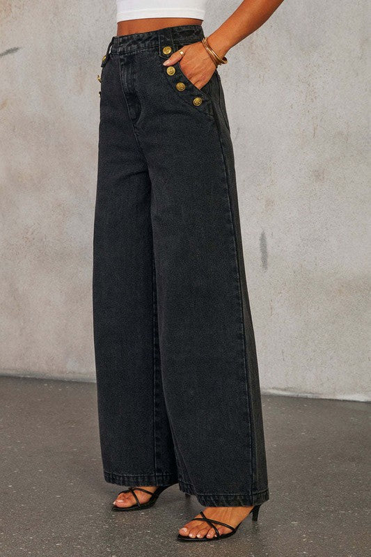 Black denim set