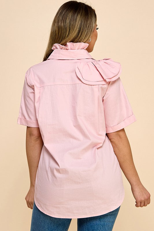 RUFFLE PINK BLOUSE