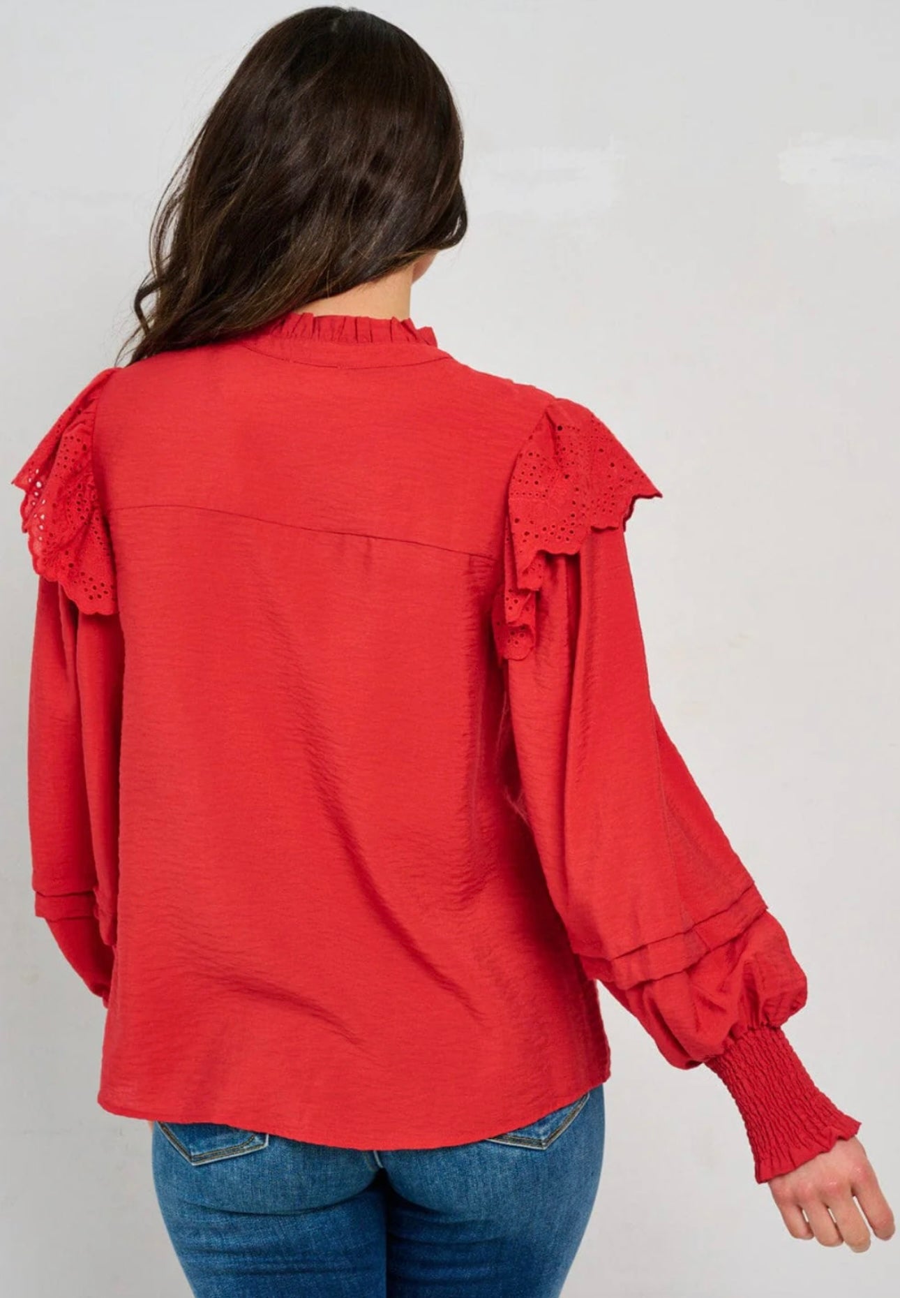 RUFFLE RED BLOUSE