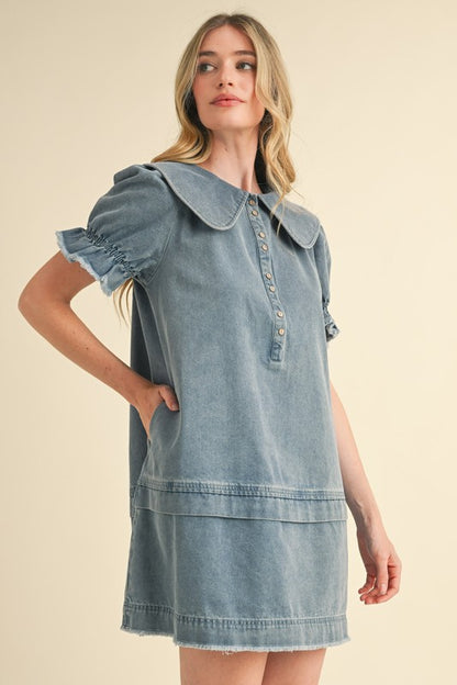 Denim mini dress