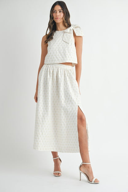 Polka dot skirt and top set