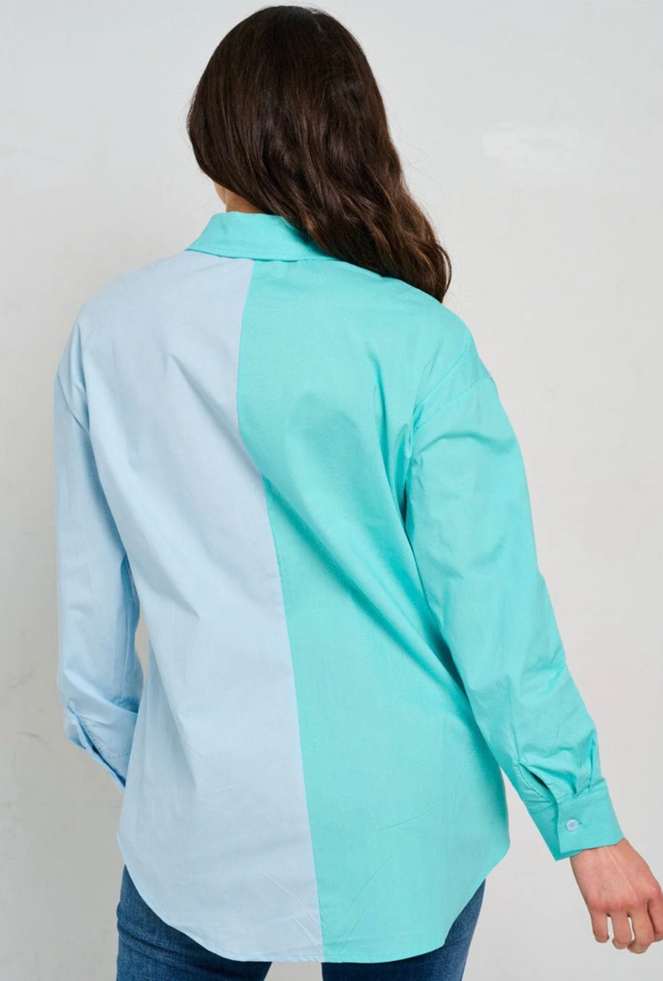 Blue Colorblock Blouse