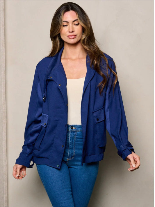 LONG SLEEVE BUTTON UP POCKETS JACKET