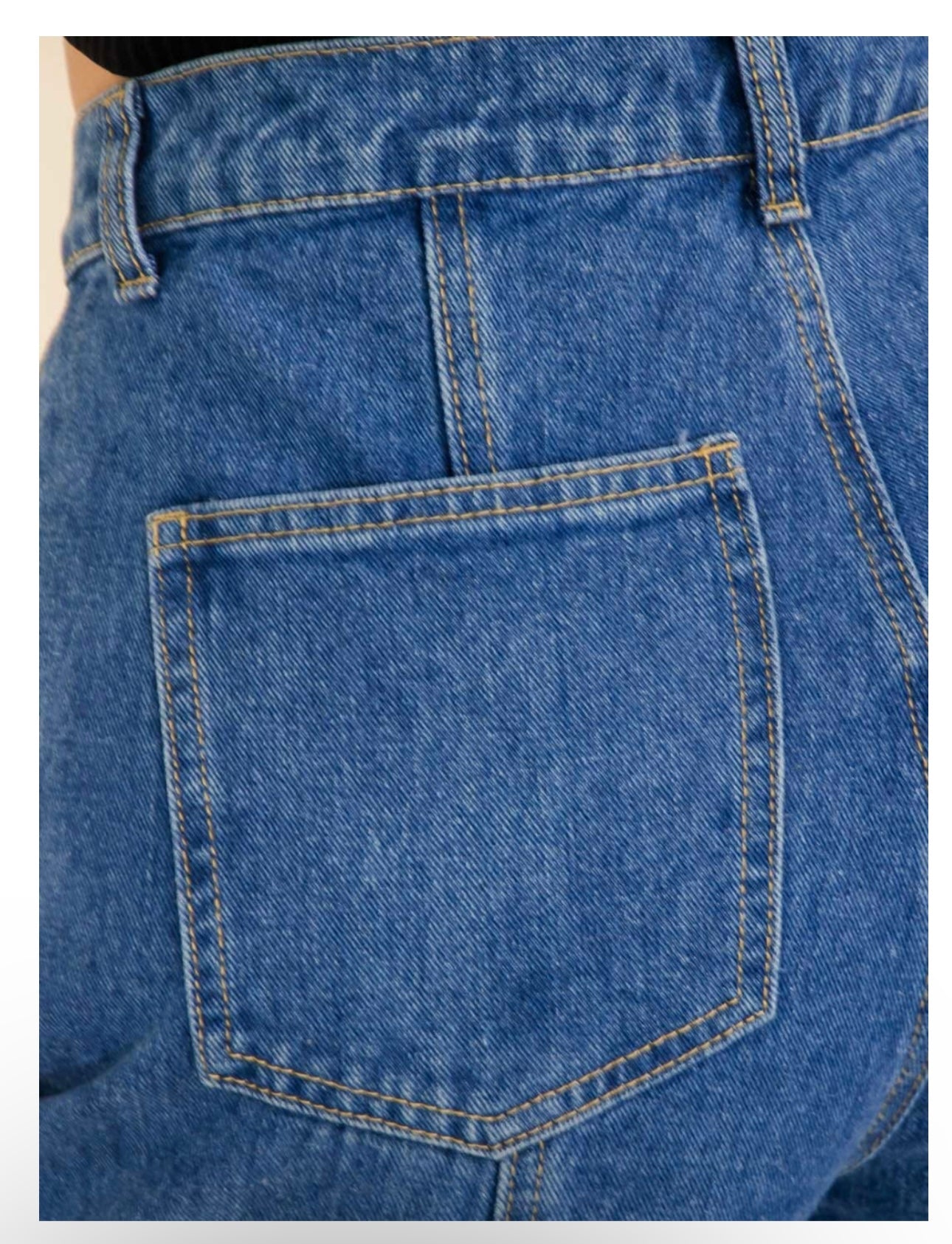 CARGO POCKETS WIDE LEG DENIM PANTS