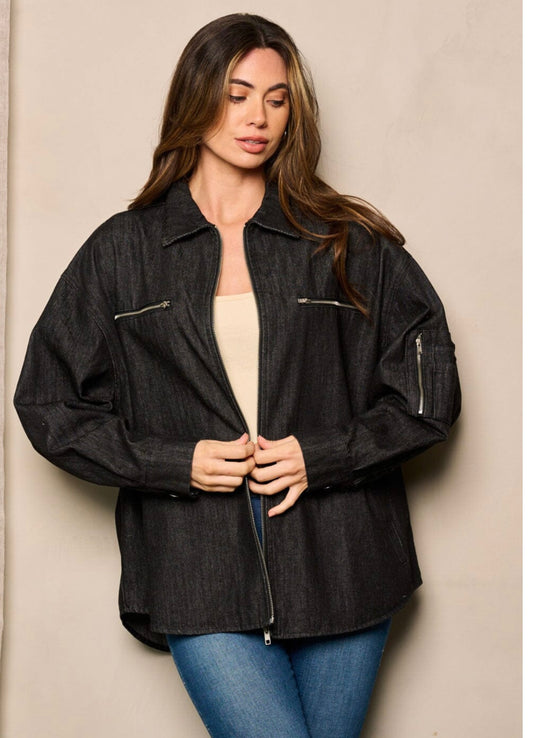 BLACK DENIM JACKET