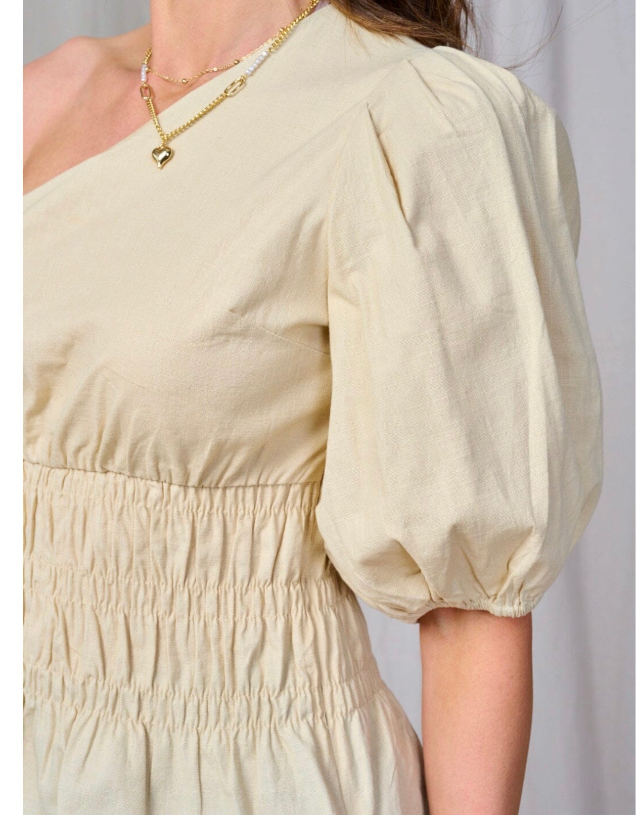 ONE SHOULDER OATMEAL TOP