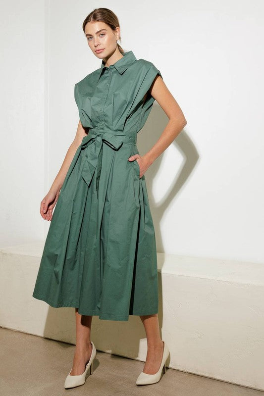 Sage midi dress