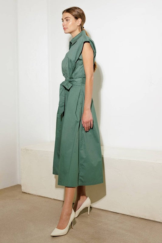 Sage midi dress