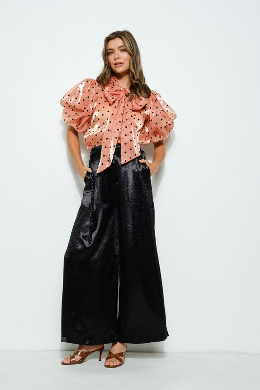 PUFF SLEVE MAUVE BLOUSE
