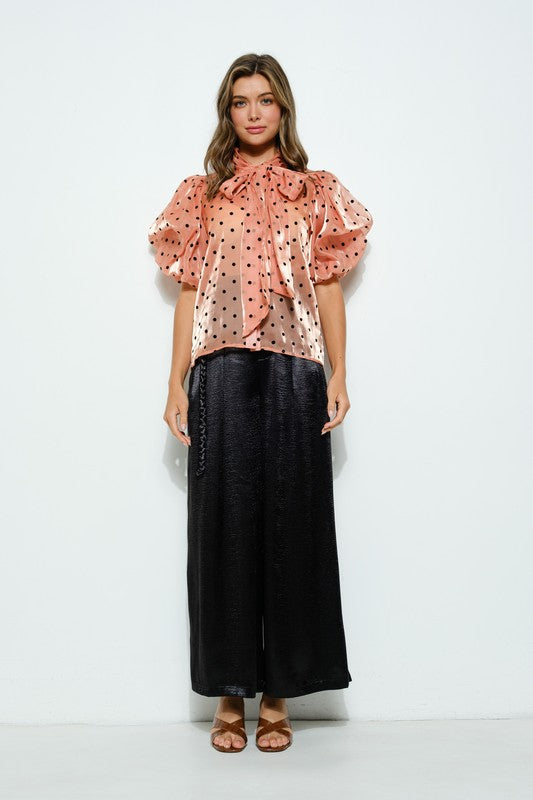 PUFF SLEVE MAUVE BLOUSE