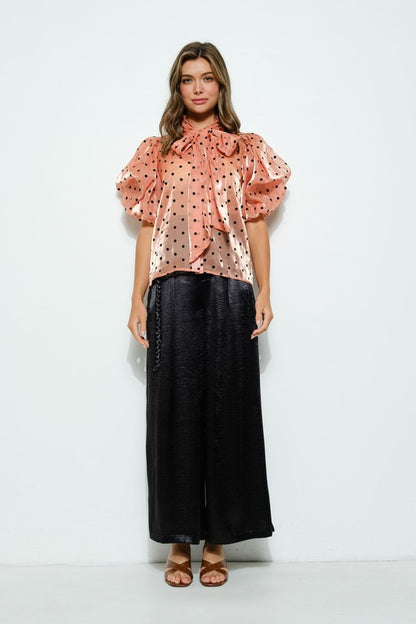 PUFF SLEVE MAUVE BLOUSE