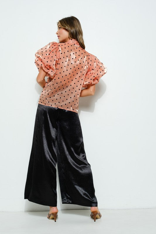 PUFF SLEVE MAUVE BLOUSE