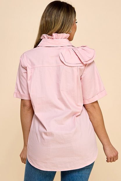 RUFFLE PINK BLOUSE